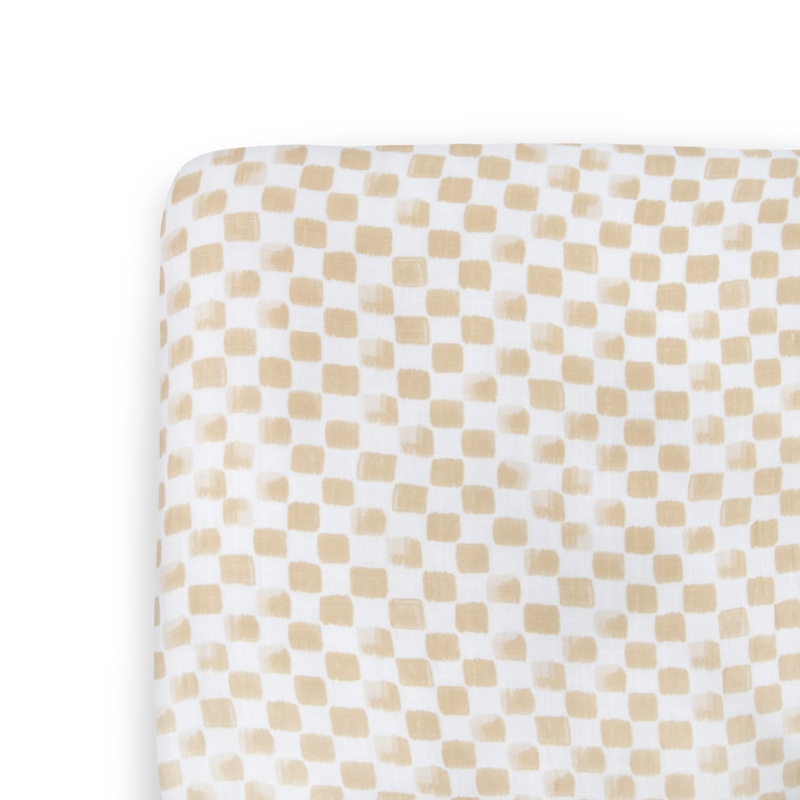 Cotton Muslin Crib Sheet – Adobe Checker Adobe Checker