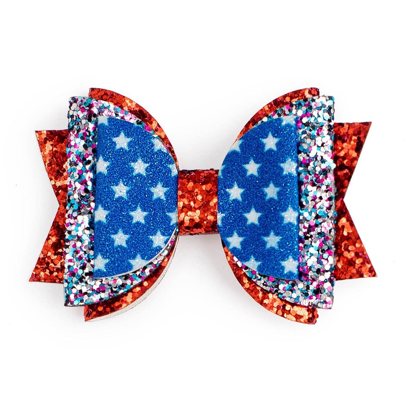 Flag Bow Clip – 4th of July – Kids Hair Clip