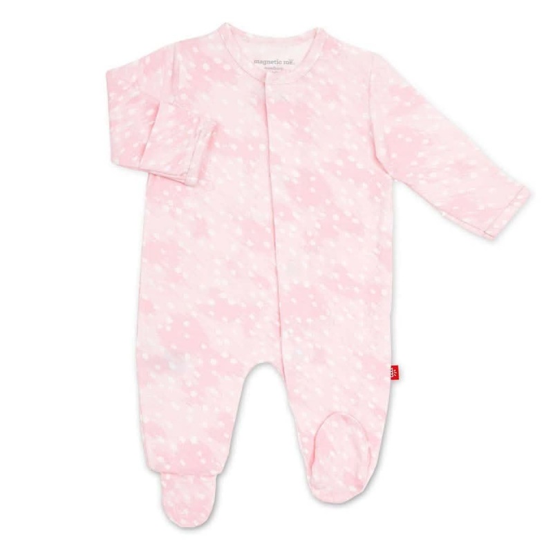 Magnetic Me Pink Doeskin Modal Magnetic Footie 0-3 Month