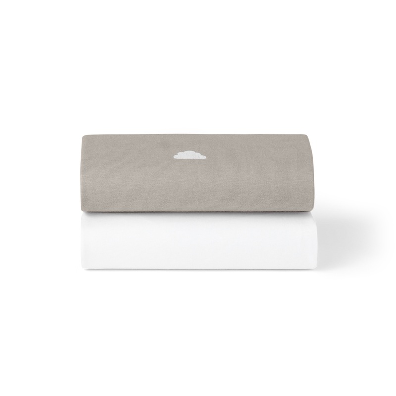 Snuz Bassinet 2 Pack Fitted Sheets – Gray Cloud