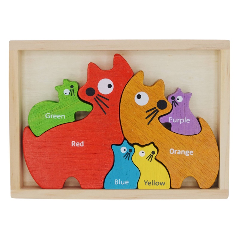 Cat Family Puzzle – Bilingual!