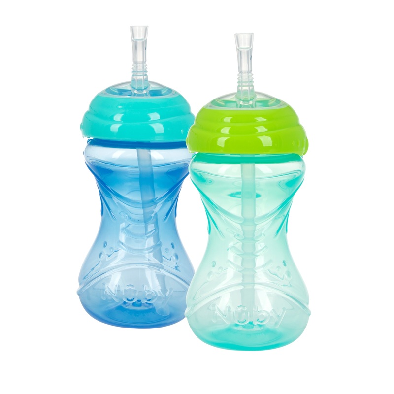 Clik-It Flex Straw Leakproof Sippy Cup (2 Pack) Light Blue & Aqua