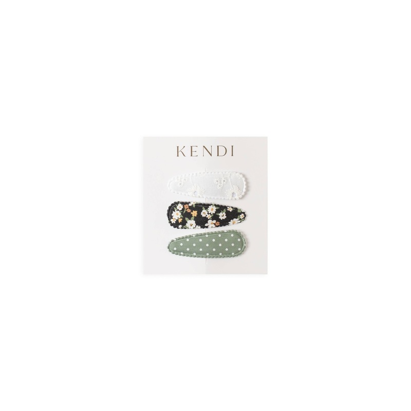 KENDI Clips 3 Pack – Green Polka