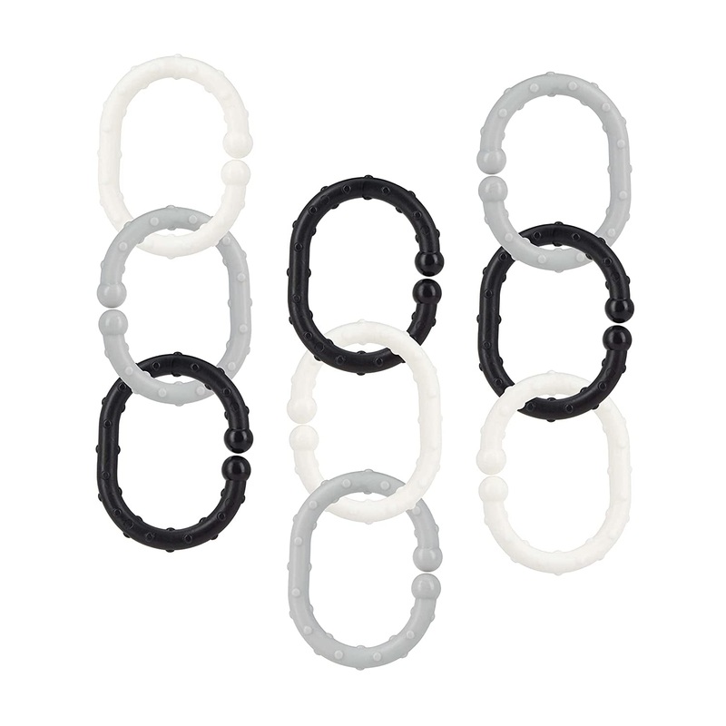 Linkables Teething Toys – Black, Grey, & White – 18 pack
