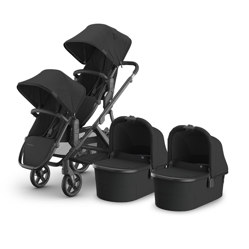 Vista V3 Twin Double Stroller Jake (Charcoal | Carbon Frame | Black Leather)