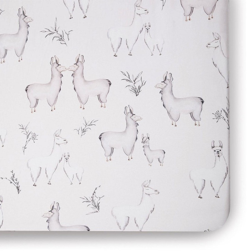 Oilo Llama Jersey Crib Sheet