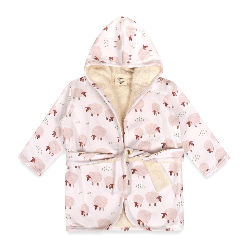 Sheep Baby Hooded Bathrobe (Organic Jersey) NATURAL One Size (0-9M)