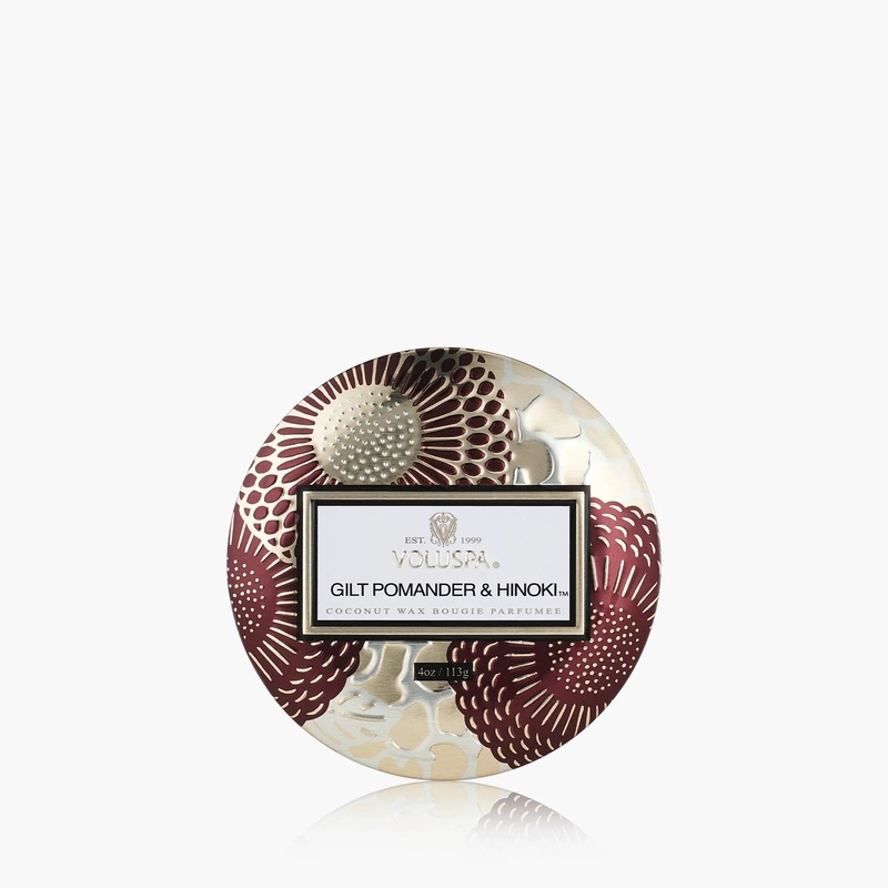 Gilt Pomander Hinoki Mini Tin Candle