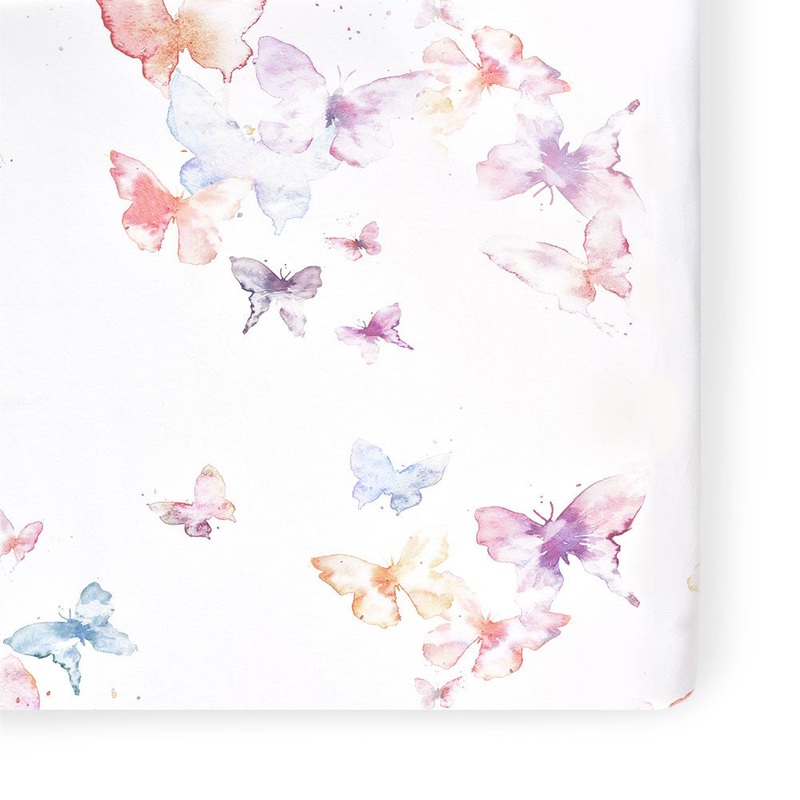Oilo Butterfly Jersey Crib Sheet