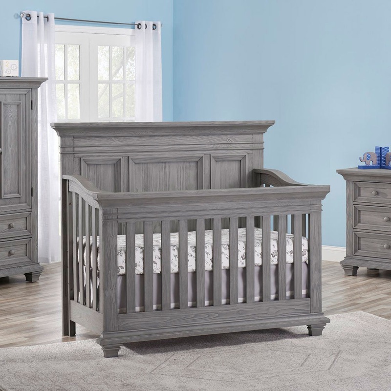 Oxford Westport Collection 4 in 1 Convertible Crib in Dusk Gray