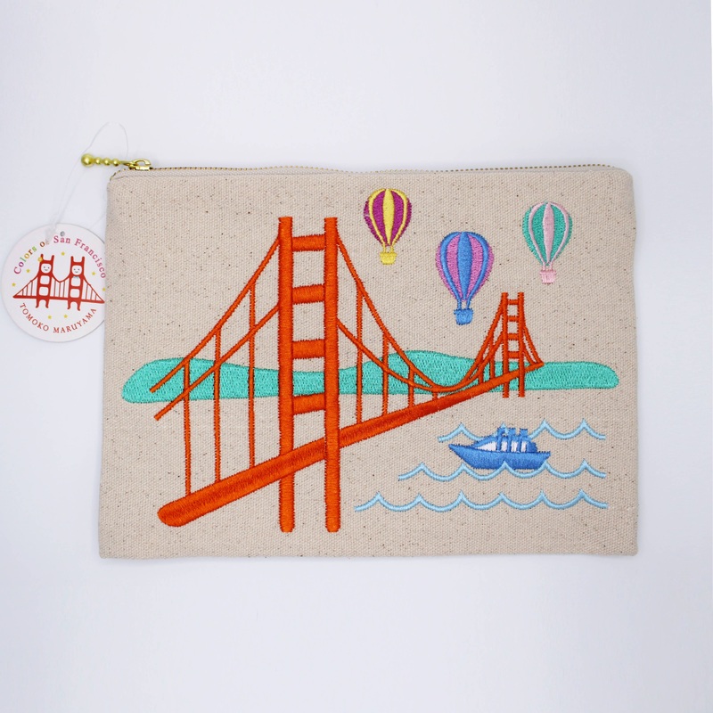 San Francisco Colorful Balloons Embroidered Pouch