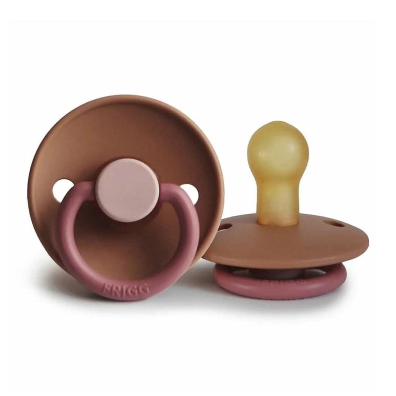 Frigg Natural Rubber Pacifier Color block, Flamingo 6-18 months