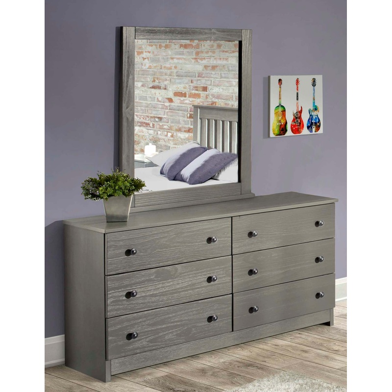 Innovations 6-Drawer Double Dresser (Anti-Tip) Gray Textured