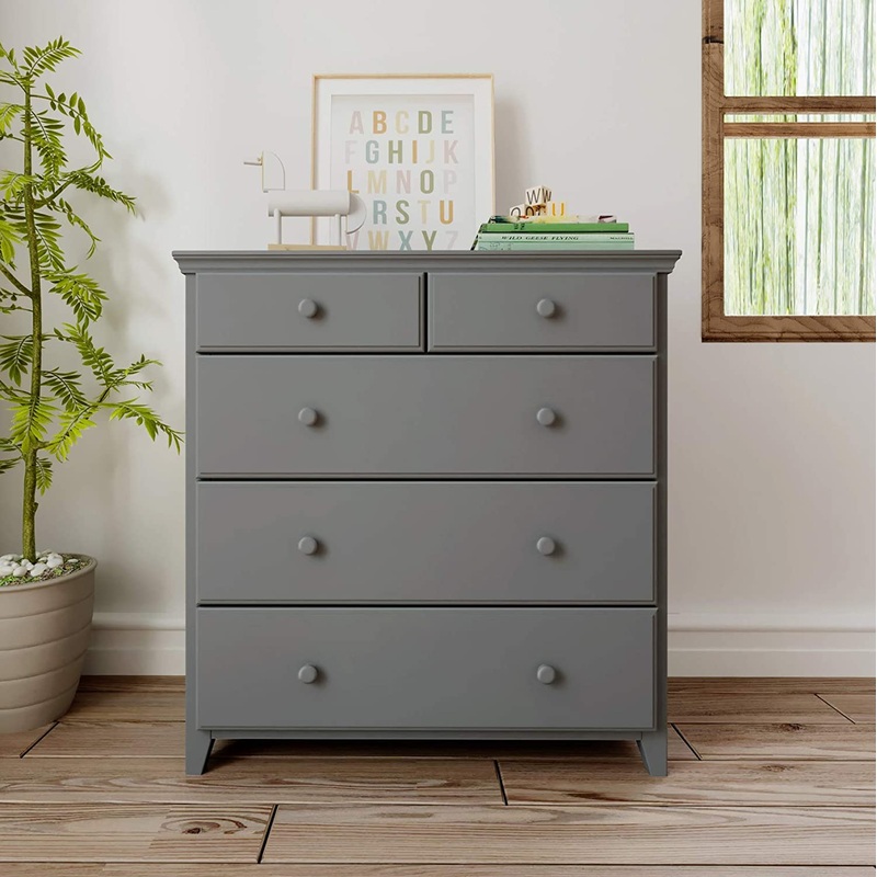 Jackpot Deluxe 2 over 3 5-Drawer Dresser Grey