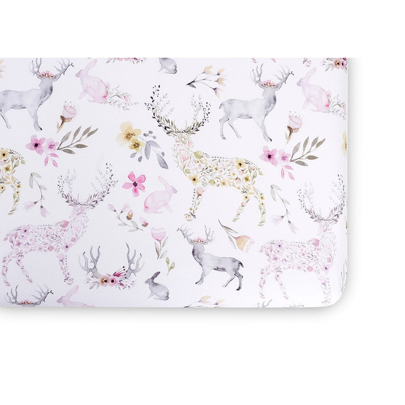 Oilo Fawn Jersey Crib Sheet- Blush