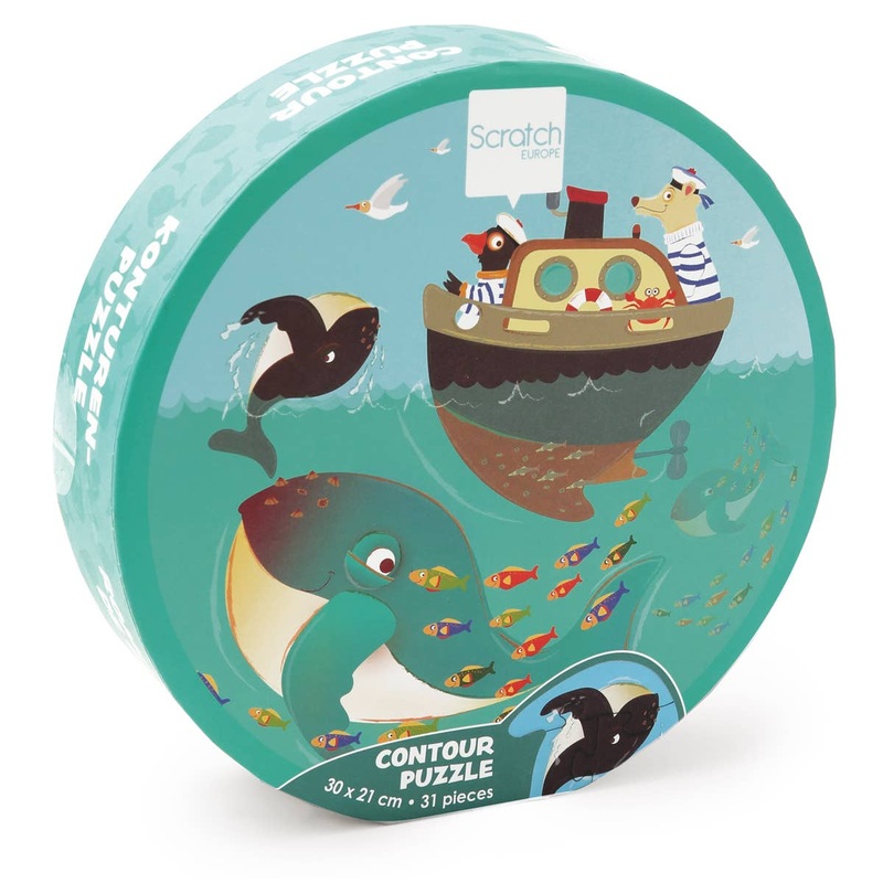 Scratch – Compact Contour Puzzle WHALES 31 pcs