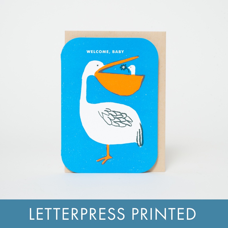 Baby Congrats Pelican Welcome Greeting Card