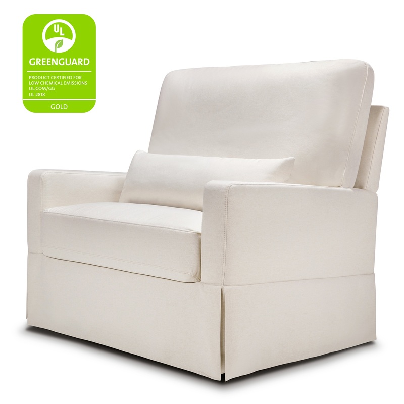 Namesake Crawford Chair and a Half Pillowback Swivel Glider Performance Cream Eco-Weave