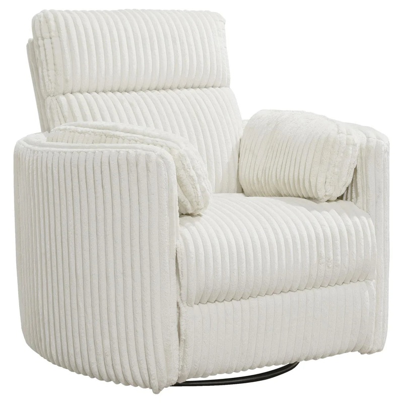 ORBIT Power Swivel Recliner Channeled Plush Ivory