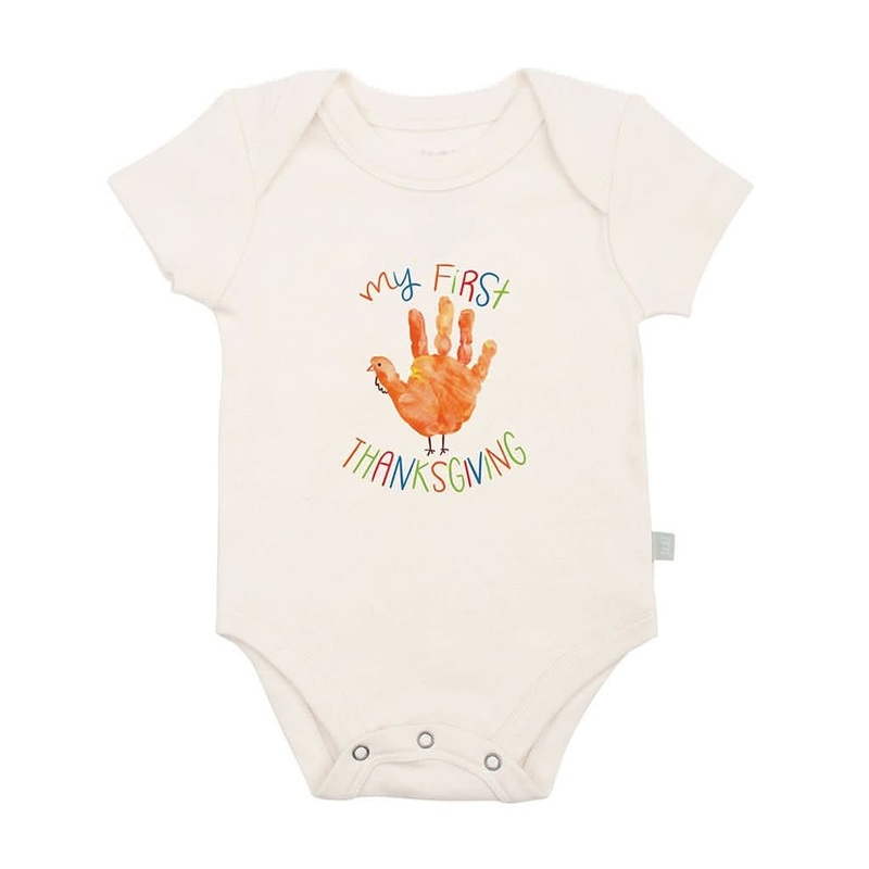 Finn & Emma Short Sleeve Graphic Bodysuit – Thanksgiving Hand 0-3 Months