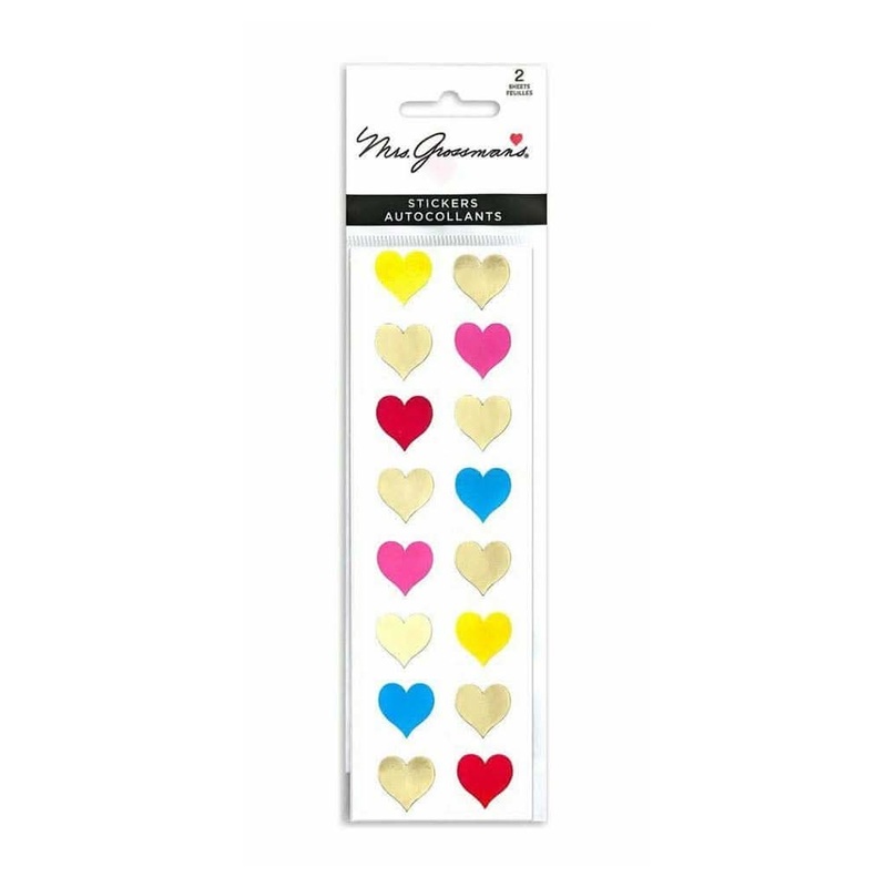 Mrs Grossman’s Strip of Gold Multi Hearts Stickers