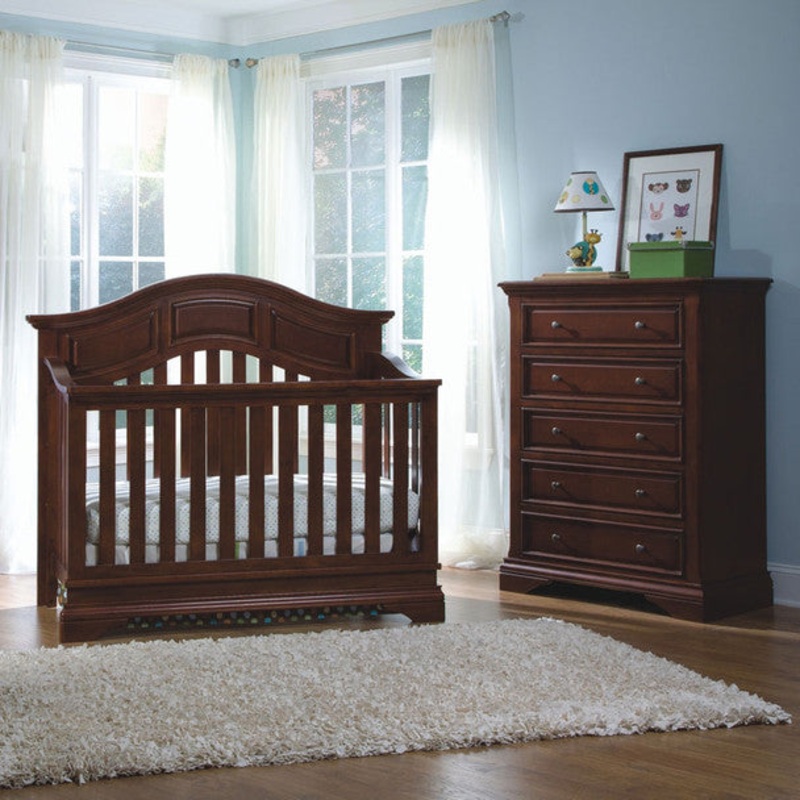 Westwood Donnington 2 Piece Nursery Set in Virginia Cherry – Crib, 5 Drawer Chest