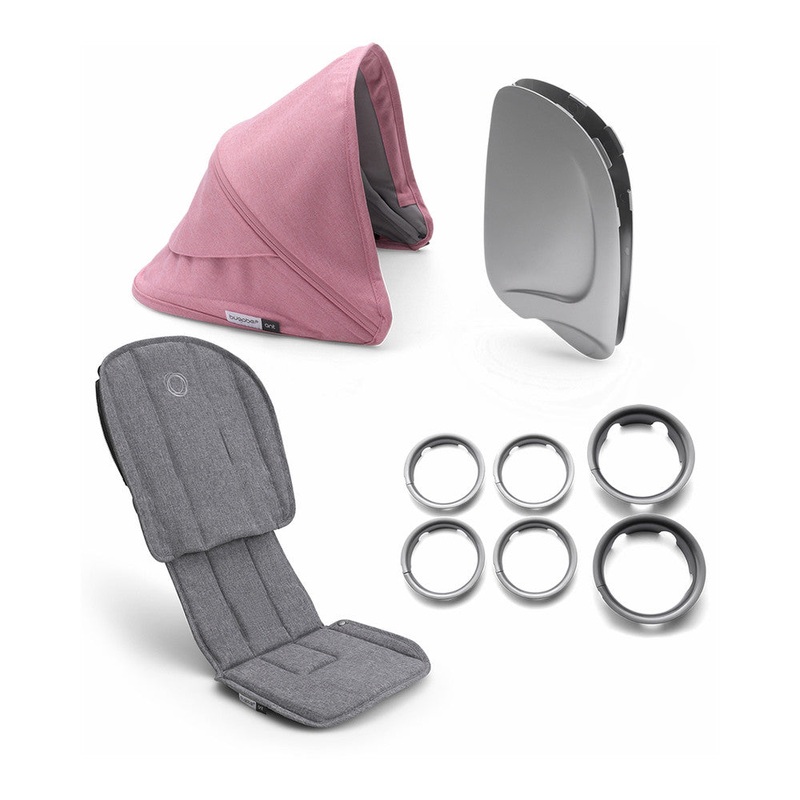 Bugaboo Ant Style Set Complete in Grey Melange-Pink Melange