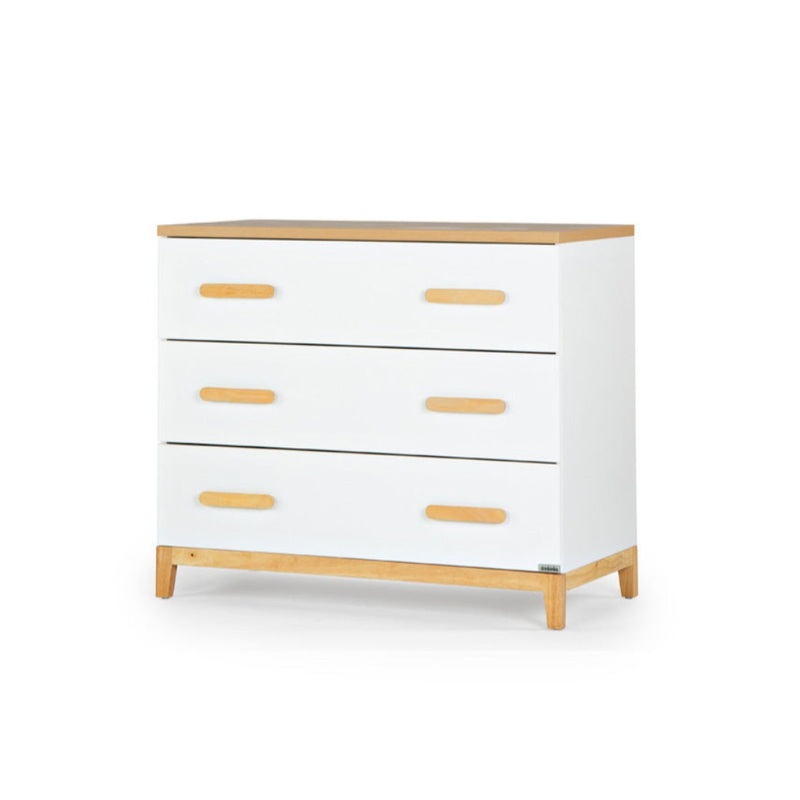 Lala Little 3-Drawer Dresser White/Red Oak