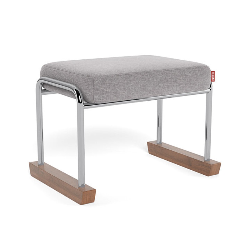 Monte Design Jackson Ottoman Pebble Grey Performance Weave Chrome