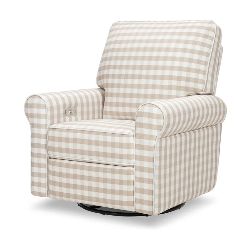 Namesake Monroe Power Recliner – Tan Gingham