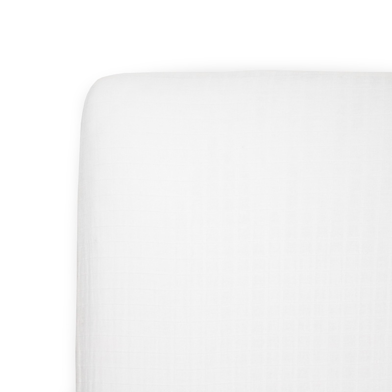 Organic Cotton Muslin Crib Sheet – White White