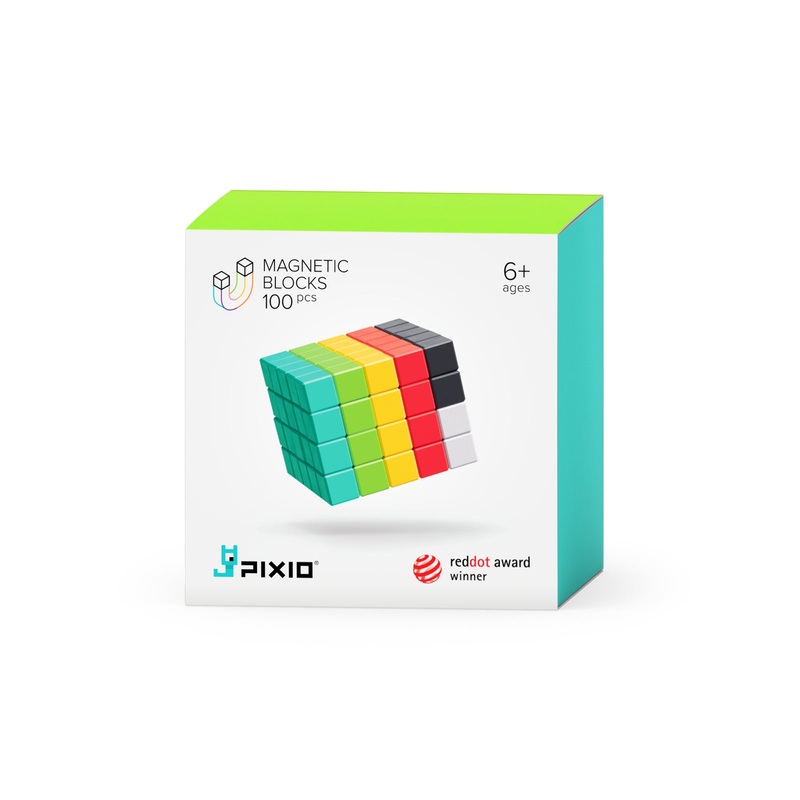 PIXIO-100 Magnetic Blocks in 6 Colors +Free App