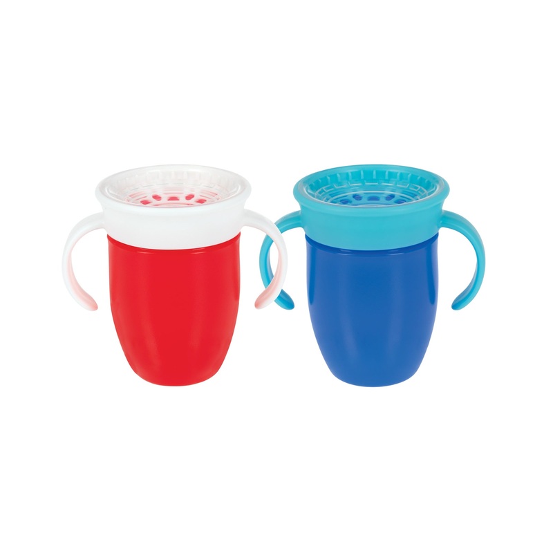 360 Wonder Cup with Handles (2 Pack – 5 oz) | Blue/Red
