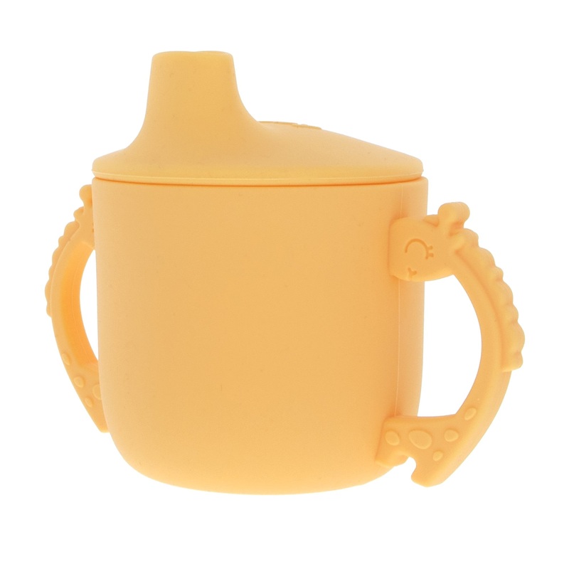 Animal Friends Two-Handle Silicone Sippy Cup Yellow Giraffe