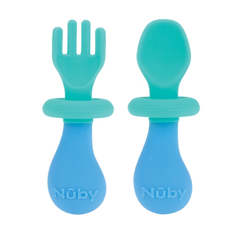 First Fork & Spoon Set Aqua & Blue