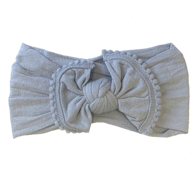 Grey Pom Pom Headband