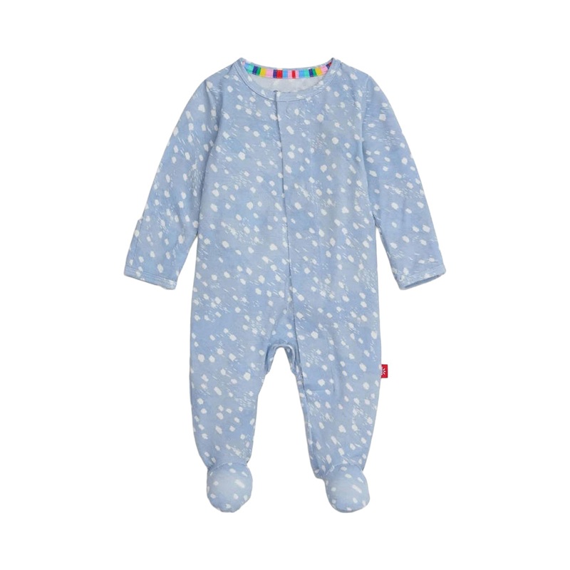 Magnetic Me Blue Doeskin Modal Magnetic Footie New Born