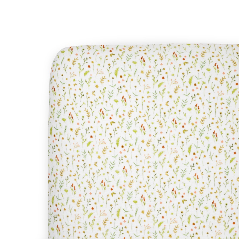 Organic Cotton Muslin Crib Sheet – Floral Field Floral Field