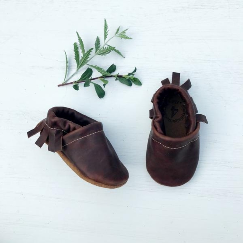 Baby Leather Moccasins Black 2