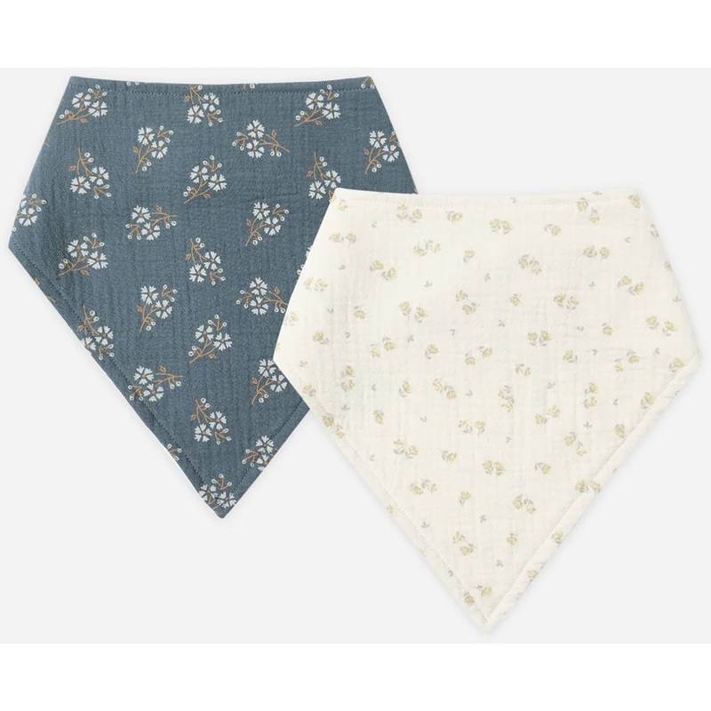Bandana Bib | Golden Floral, Blue Floral