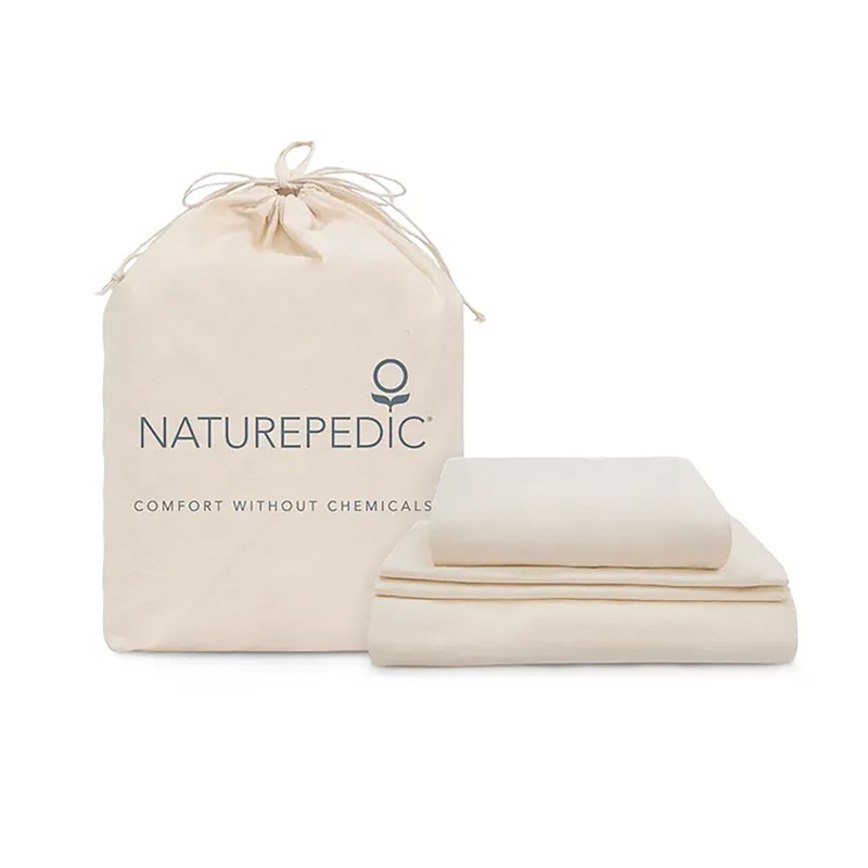 Naturepedic Queen Sheet Set 400TC 15″ Depth – Natural