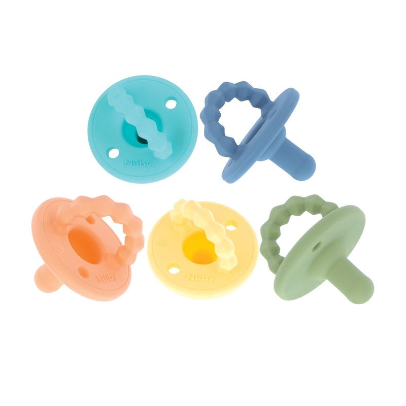 Silicone Softees Pacifier & Teether (5 Pack) Blue Multi-Color