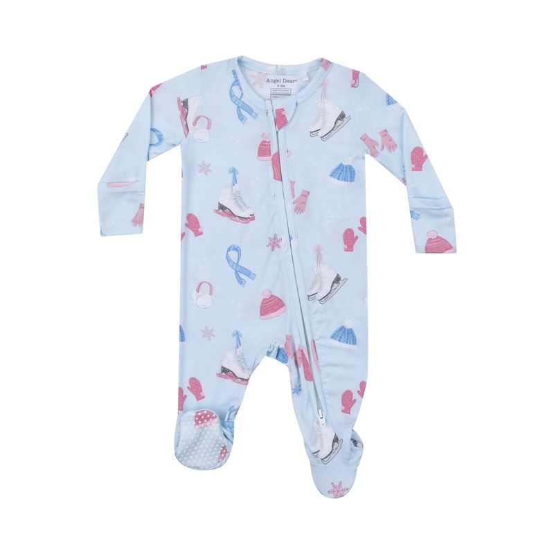 Angel Dear 2 Way Zipper Footie- ice Skating NB