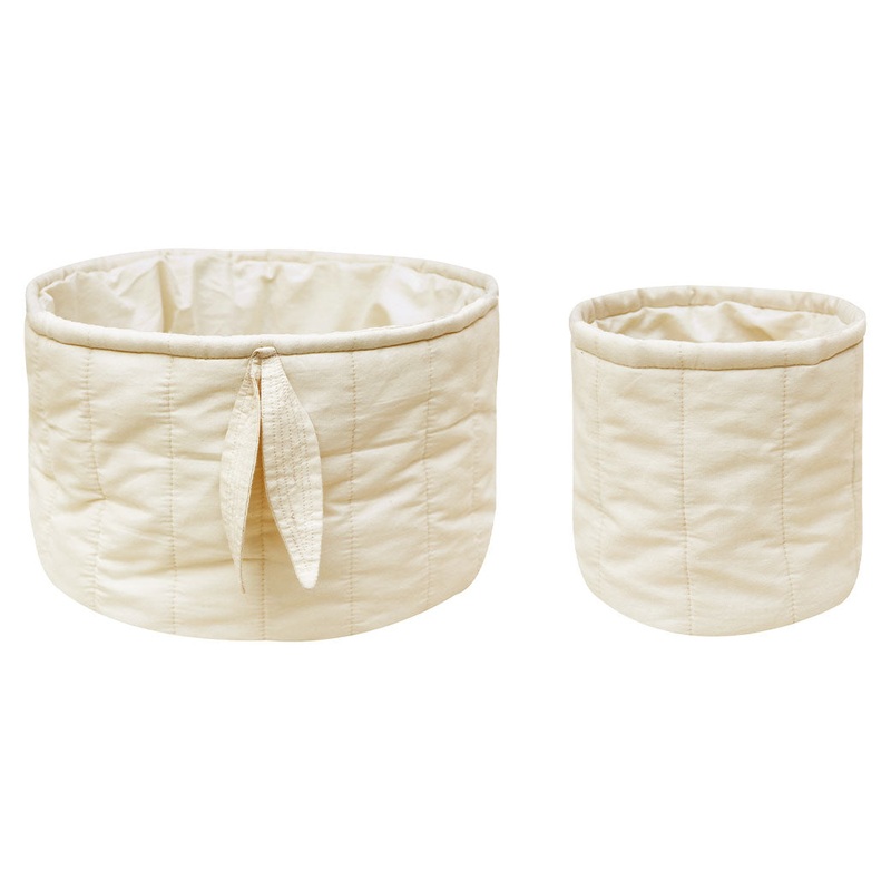 Bambie Quilted Baskets (Set of 2) Natural