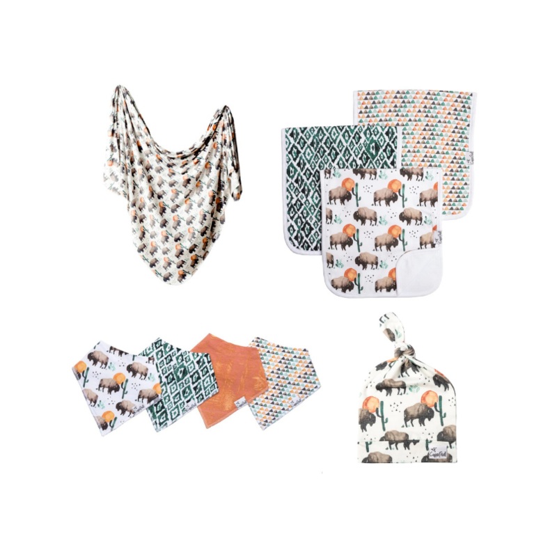 Copper Pearl – Bison Collection Baby Bandana Bibs
