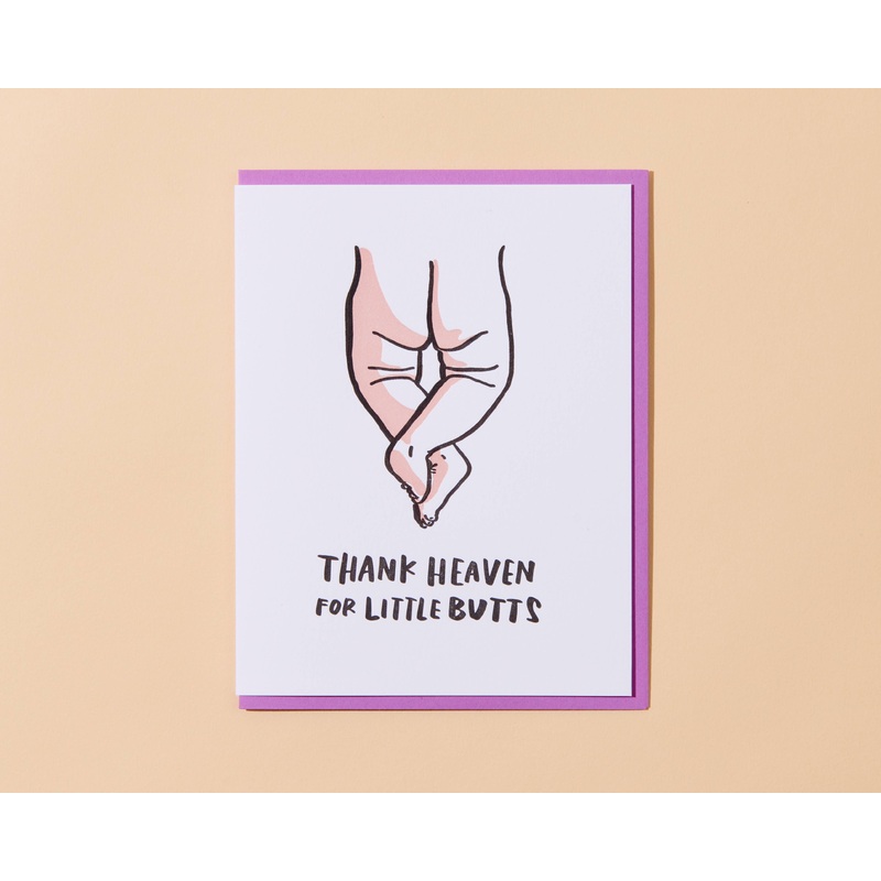 Little Butts Baby Shower Letterpress Greeting Card