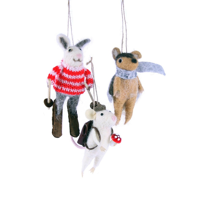 Assorted Woodland Critter Felt Holiday Ornaments
