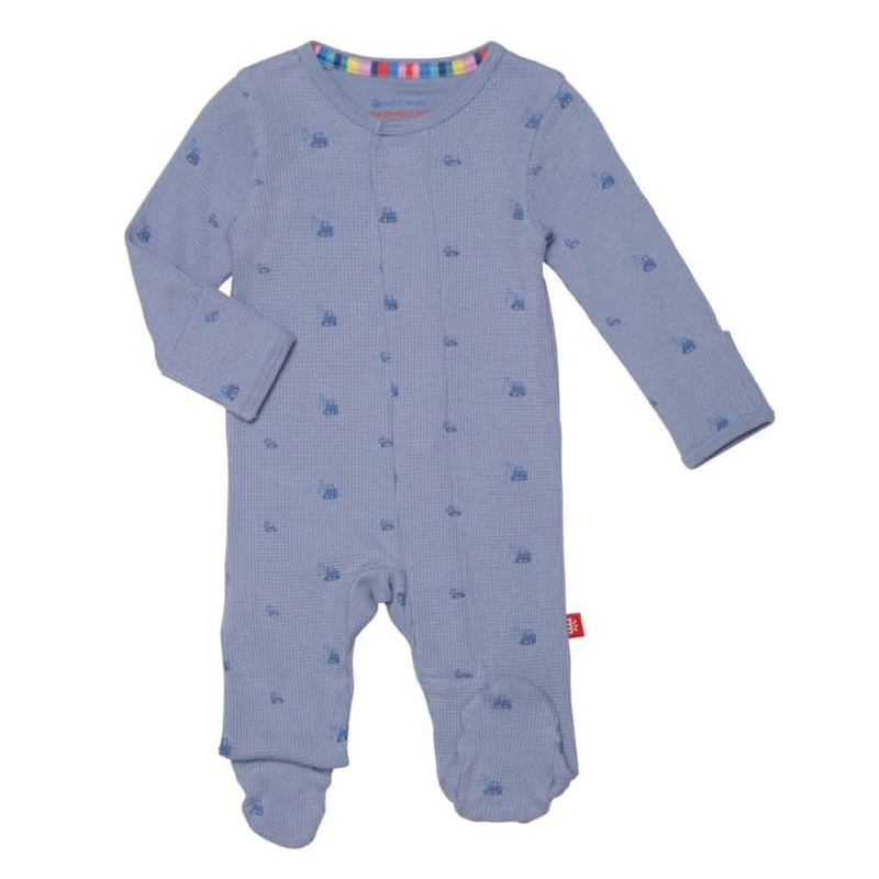 Magnetic Me Waffle Modal Magnetic Footie Pink Ribbon 3 – 6 Months