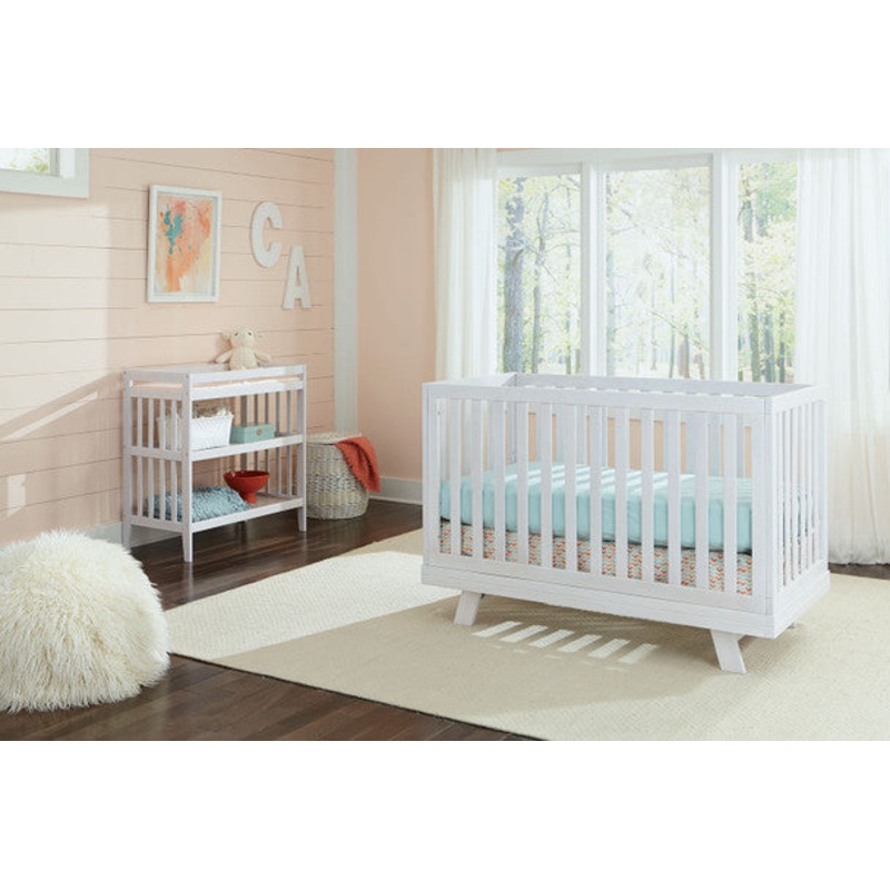 Westwood Reese Collection 2 Piece Nursery Set in White- Crib and Changing Table