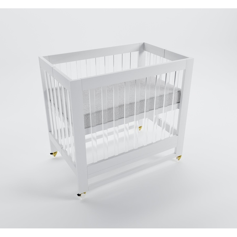 Melo Caress Foldable Crib Pure White/Acrylic
